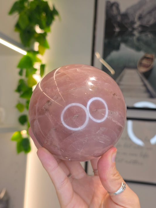 1.2kg Large Brazilian Star Line Rose Quartz Sphere