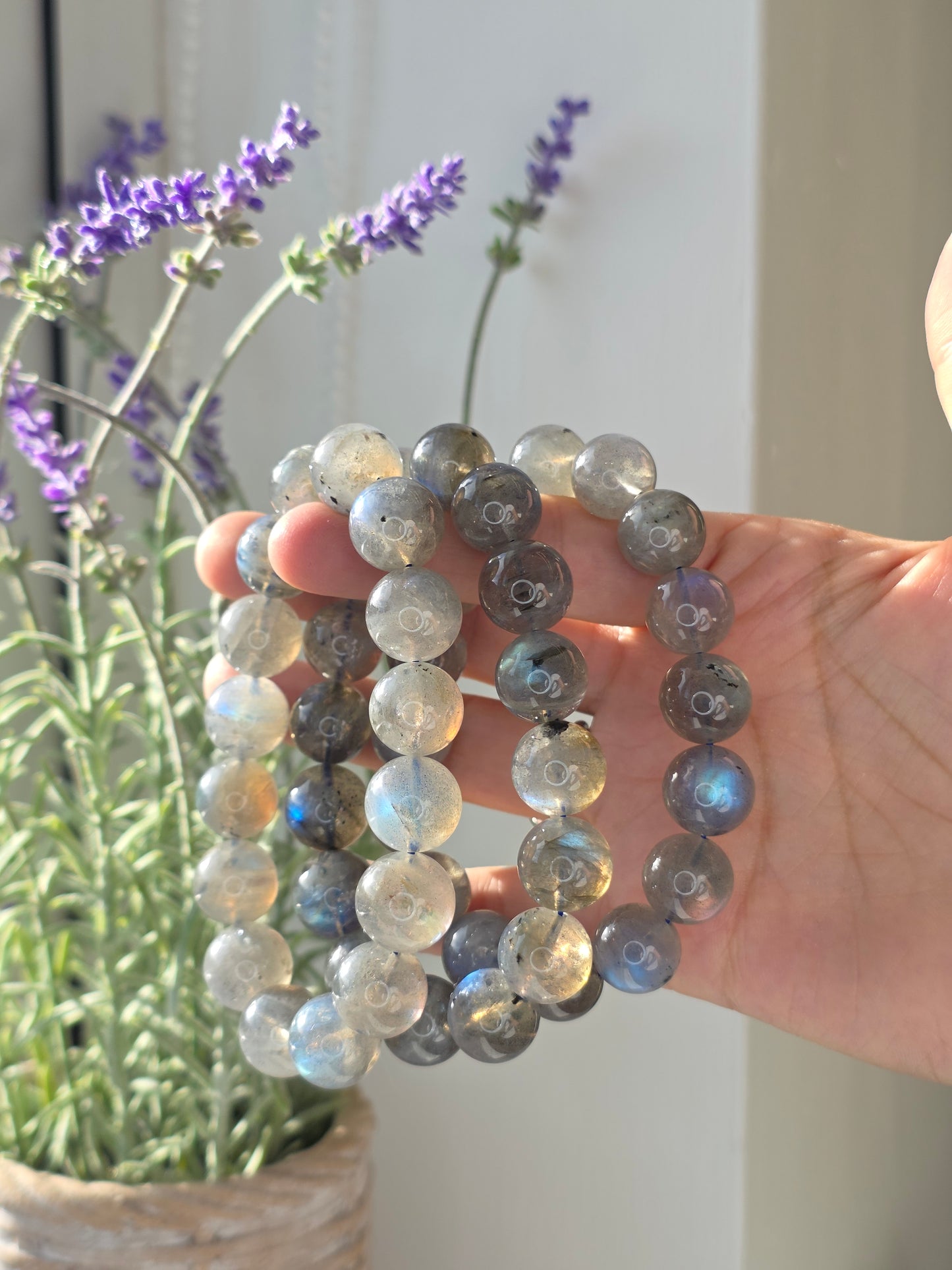 HQ Labradorite - Round Bead Bracelet 14mm