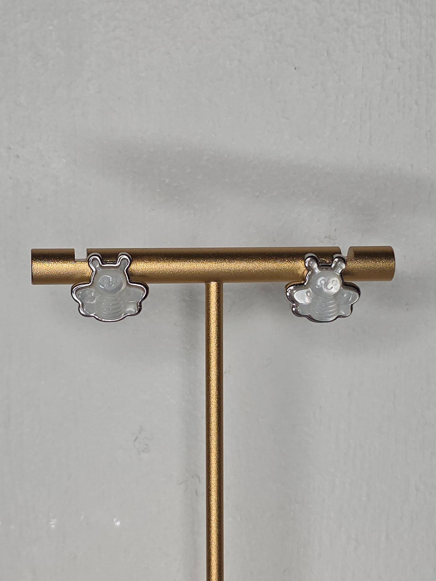 Shell Bee Earrings with S925 Posts