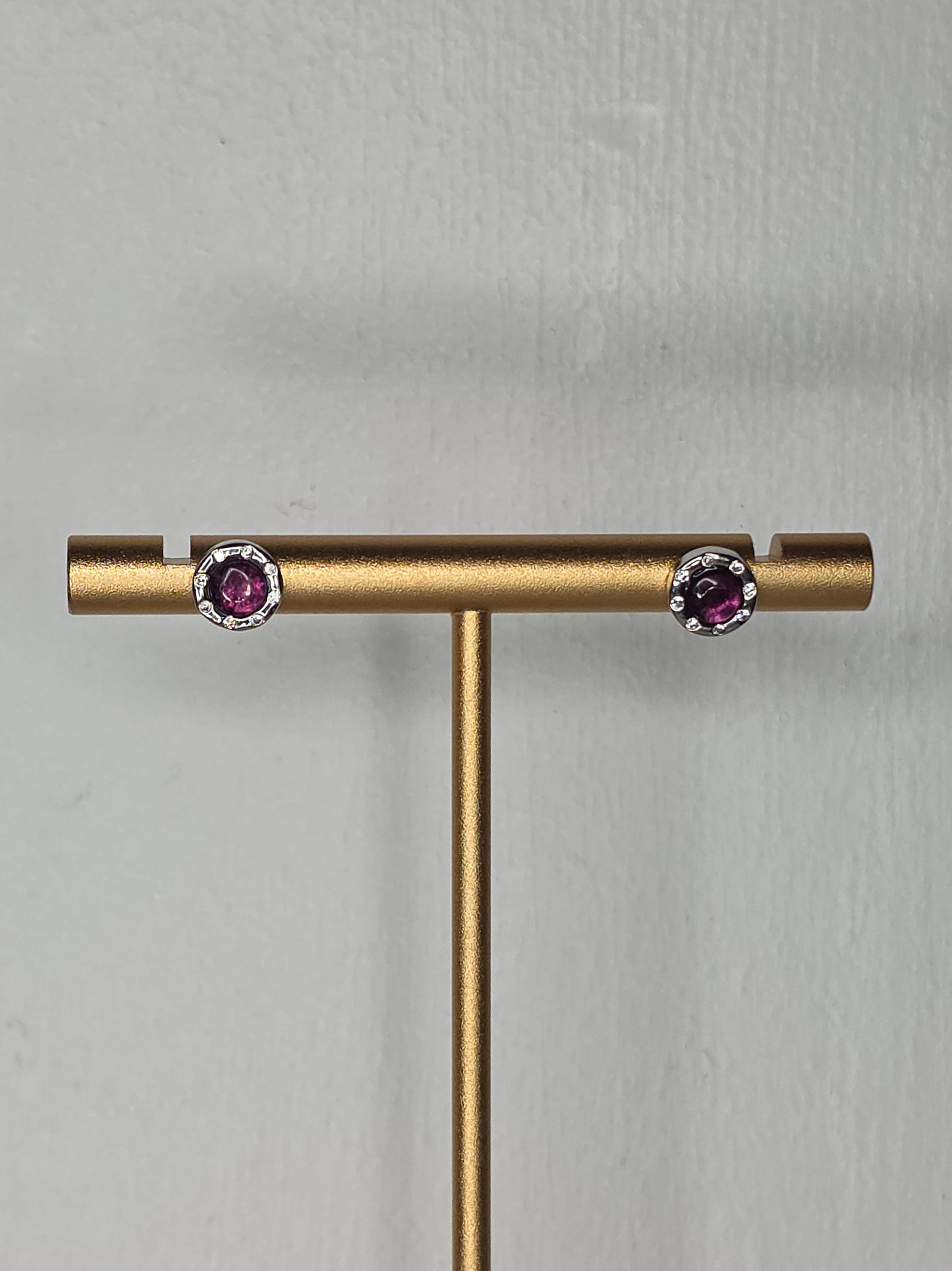 Purple Mica Earrings with S925 Posts