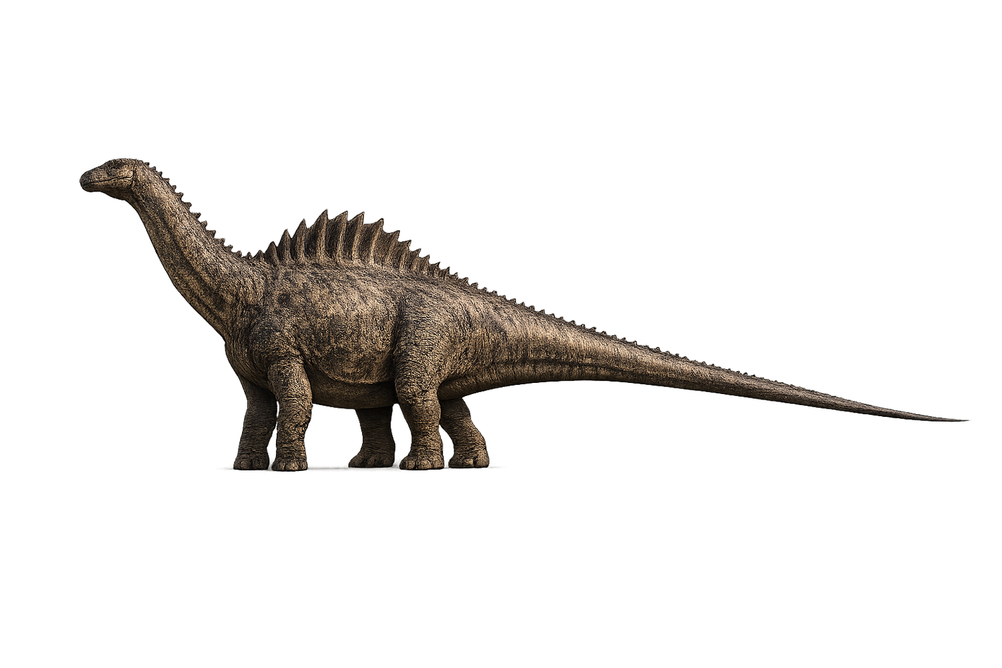 Mounted Rebbachisaurus Garasbae (long neck) Dinosaur Tooth
