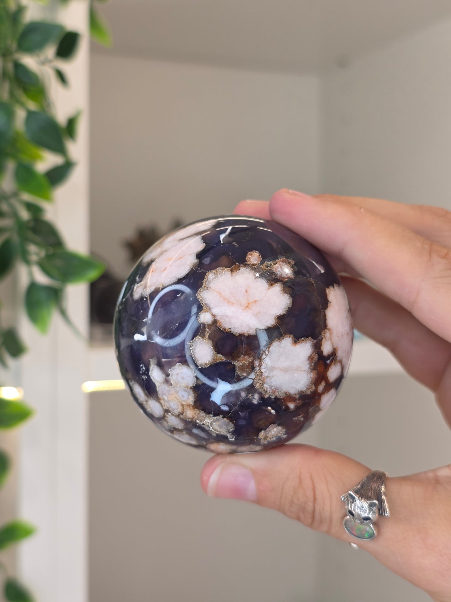 Blue Flower Agate Sphere - K