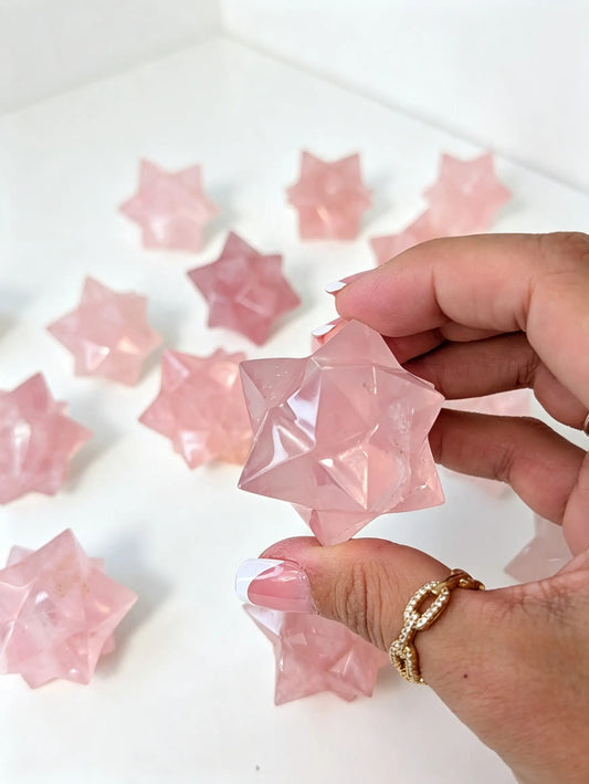 Intuitively Chosen Rose Quartz Merkaba Stars