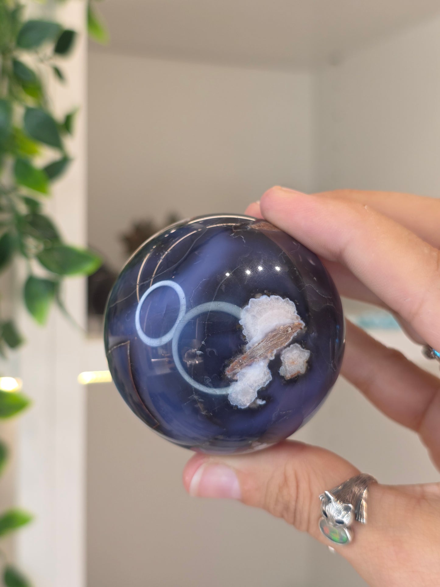 Blue Flower Agate Sphere - I