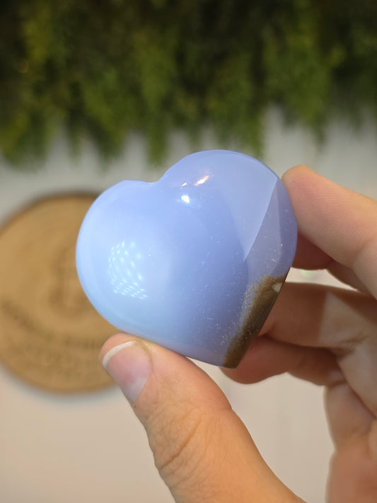 Blue Chalcedony Puffy Hearts