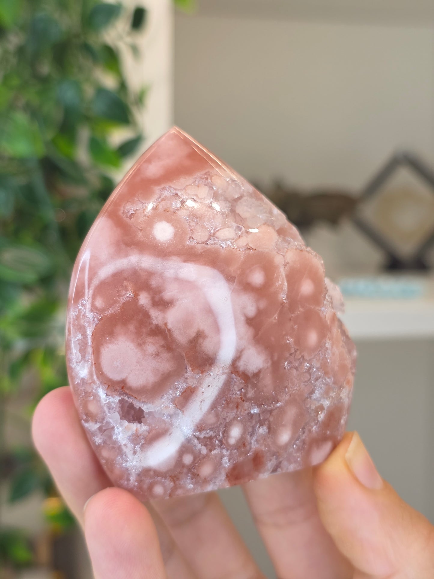 High Grade Madagascan Pink Amethyst Freeform Tear Drop - H
