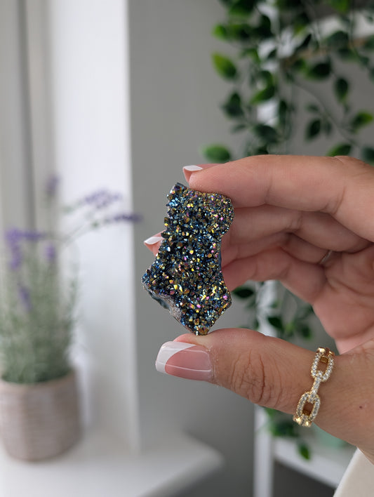 Brazilian Titanium Aura Amethyst Clusters