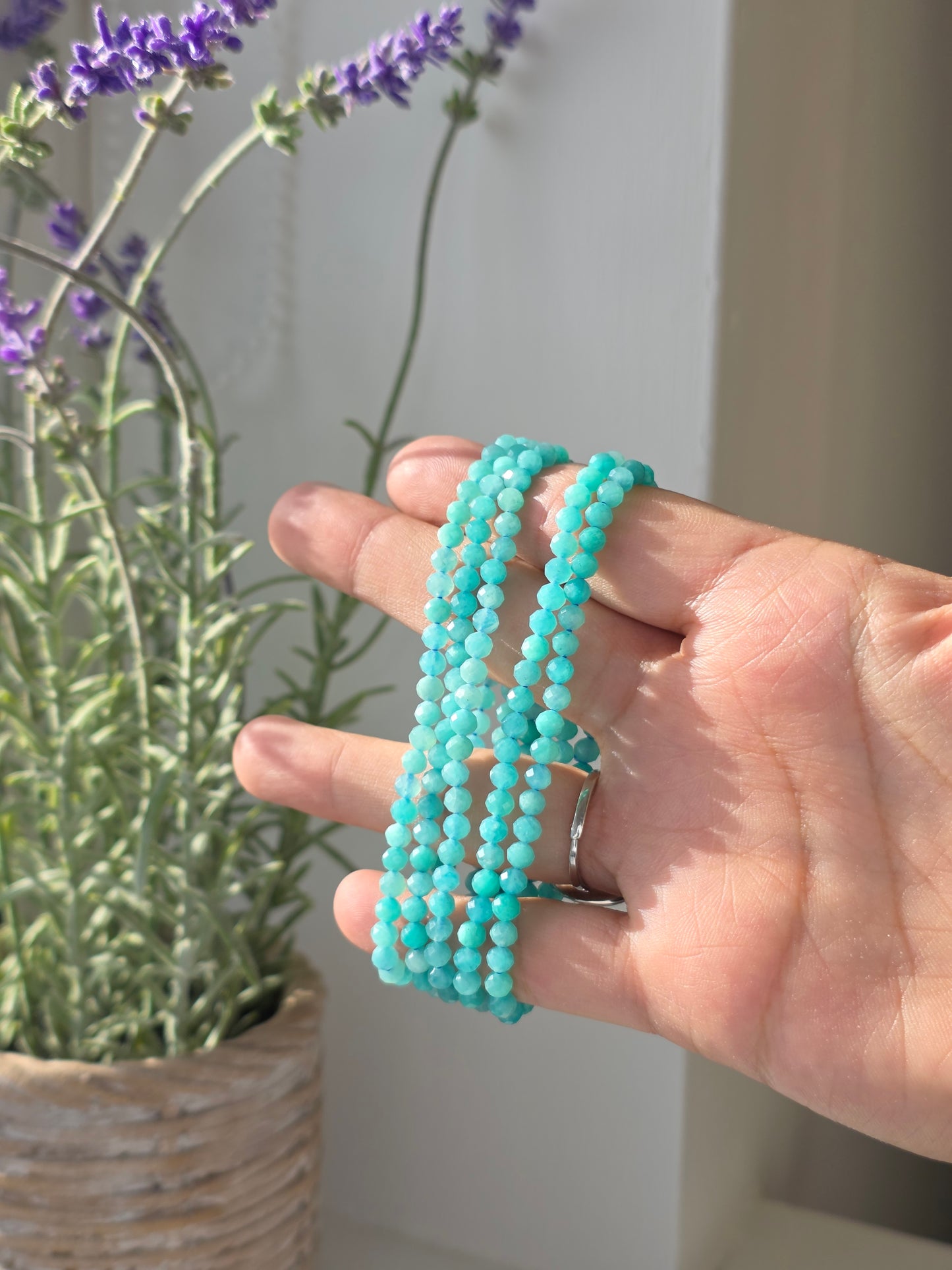 Amazonite - Round Facetted Bracelet 4mm
