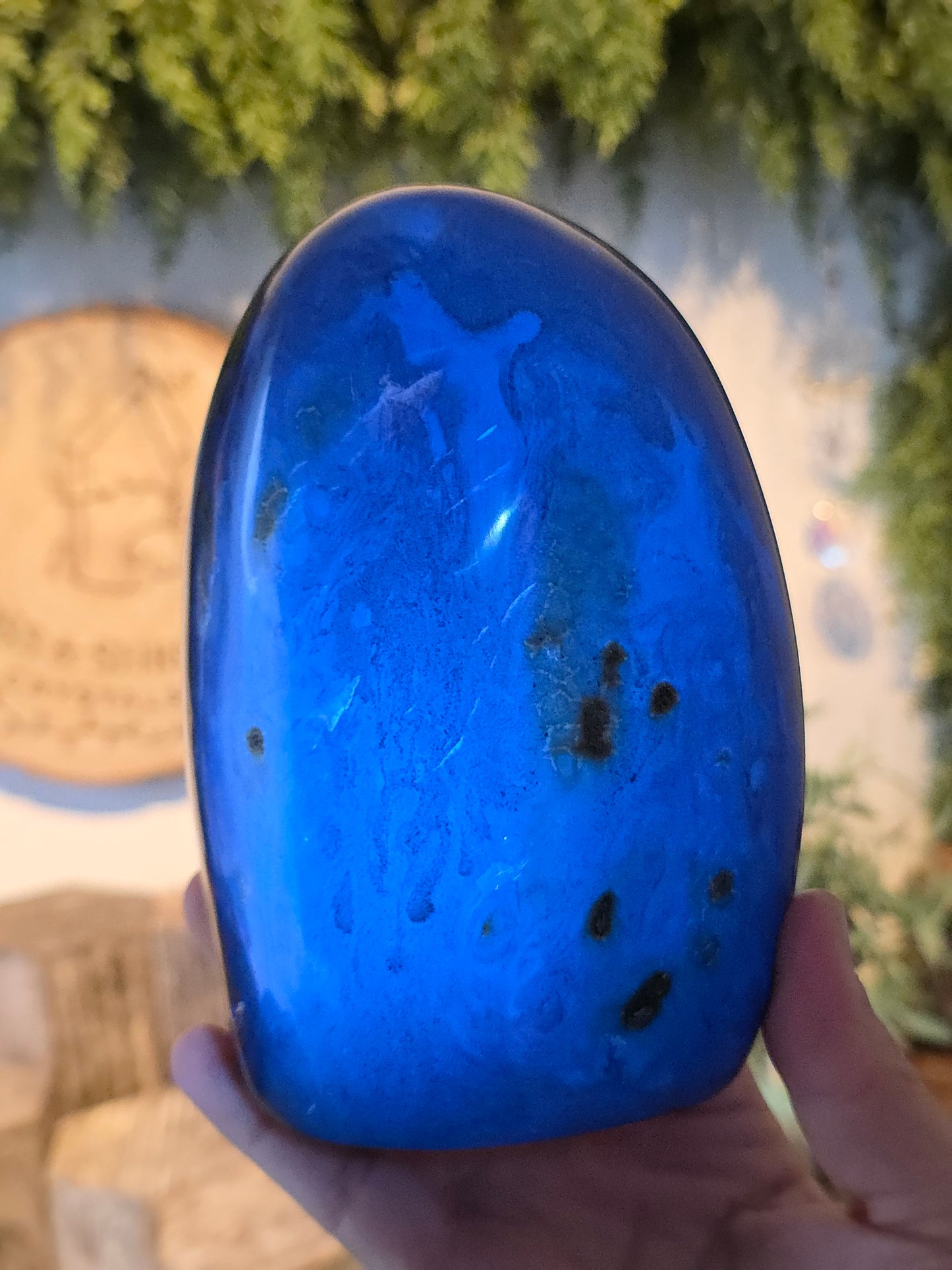 UV Reactive Blue Amber Freeform from Indonesia B