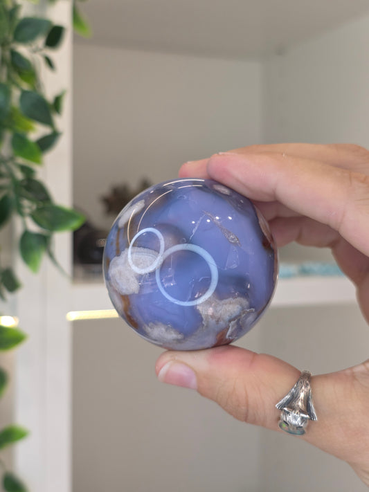 Blue Flower Agate Sphere - H