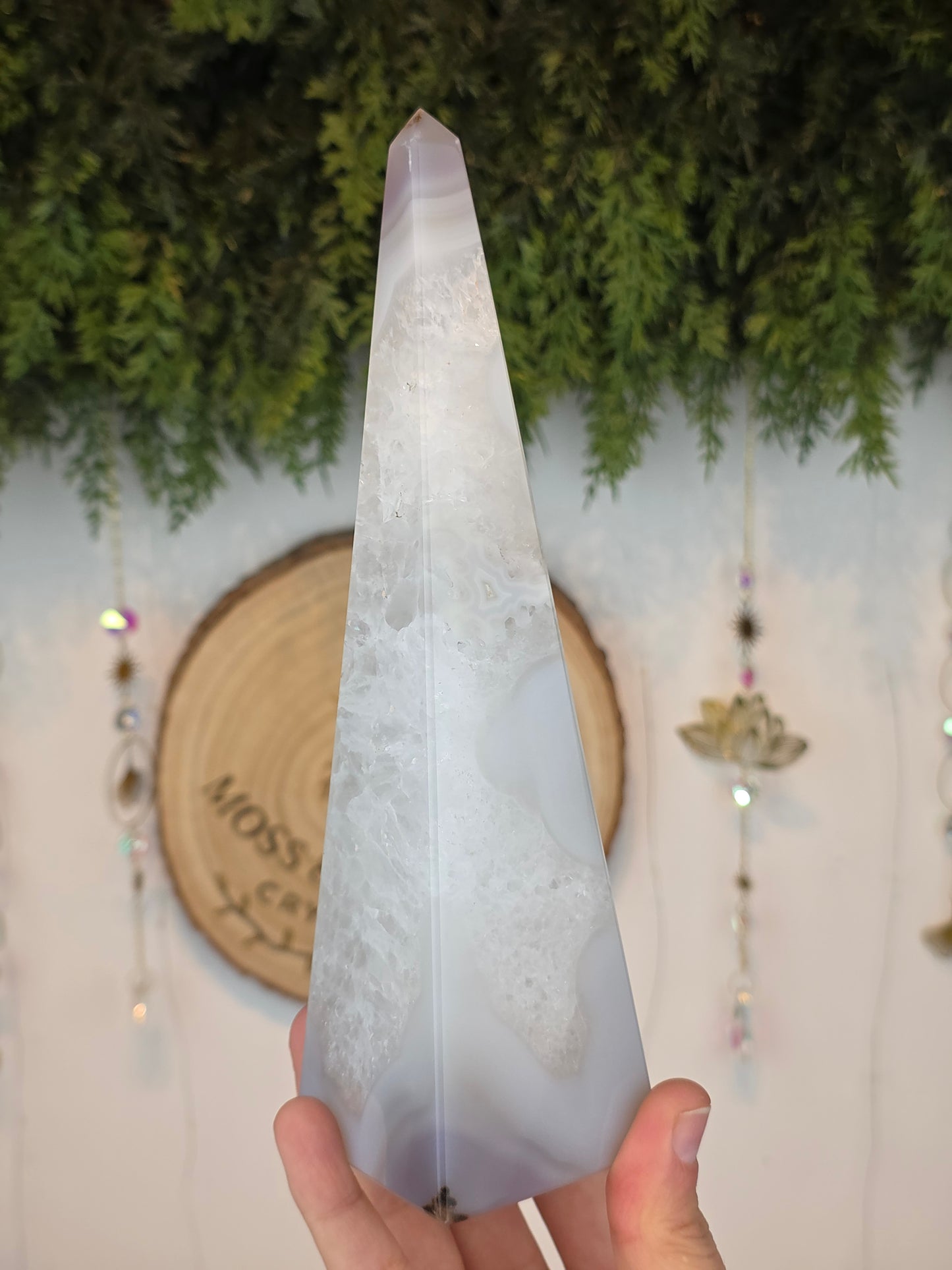 Brazilian Druzy Agate Obelisk C