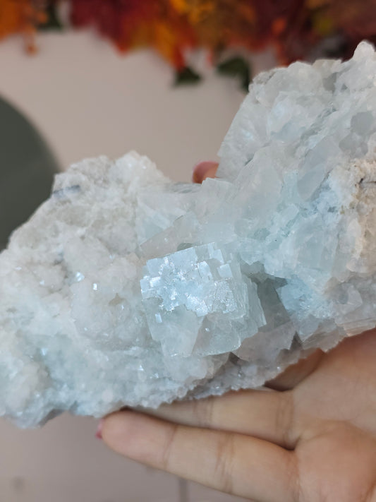 Icy Blue Fluorite with Sugar Calcite and Galena E - MAS1686