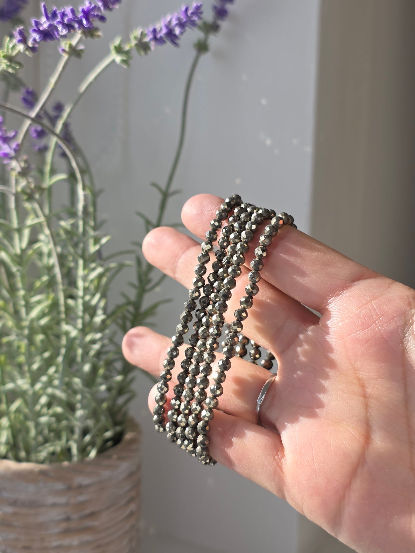 Pyrite - Round Facetted Bracelet 4mm