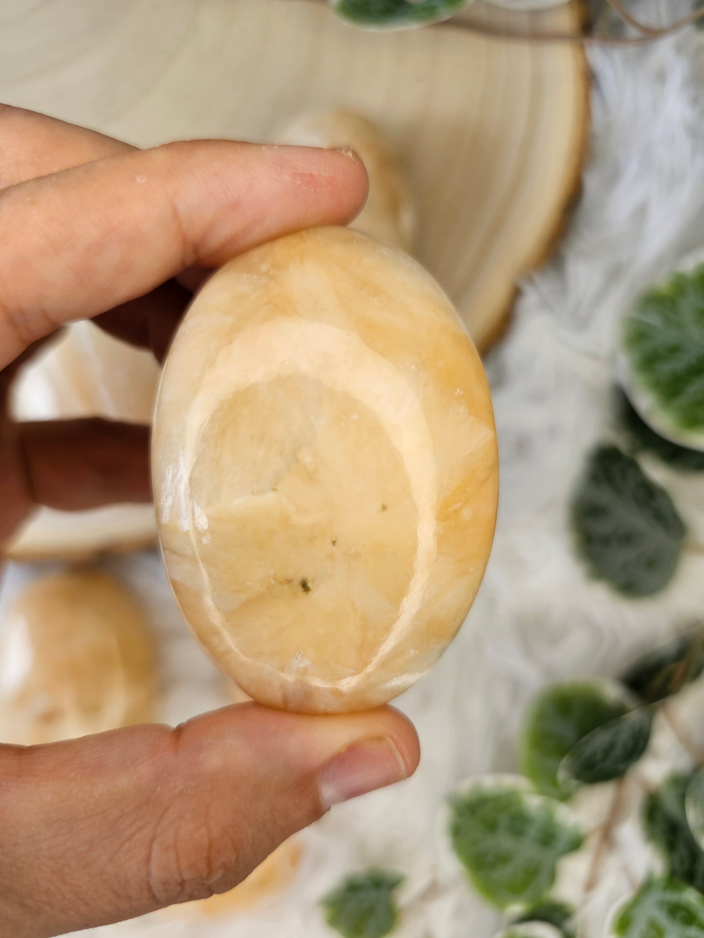 Stilbite Palm Stone - MAS0587