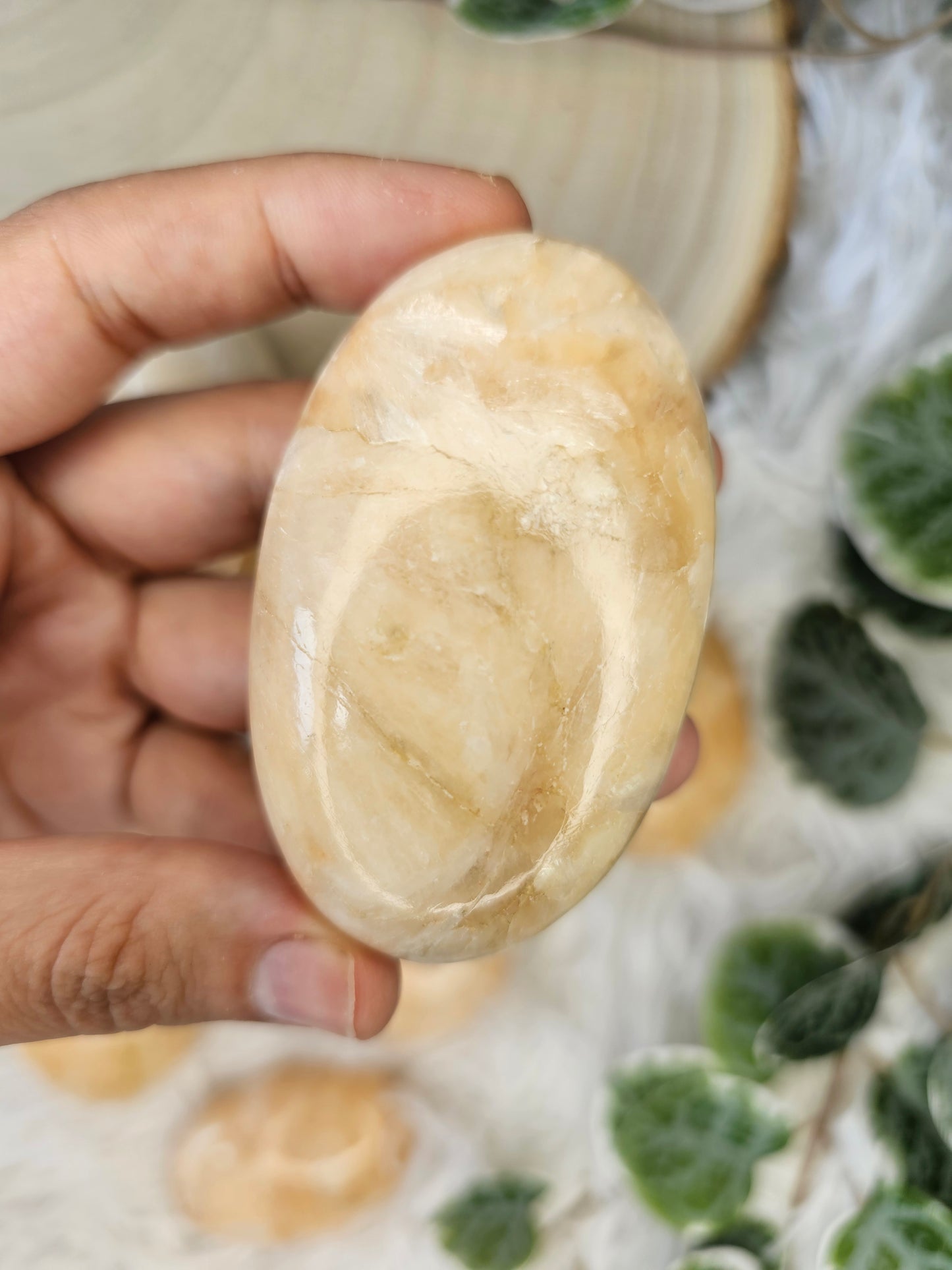 Stilbite Palm Stone - MAS0587