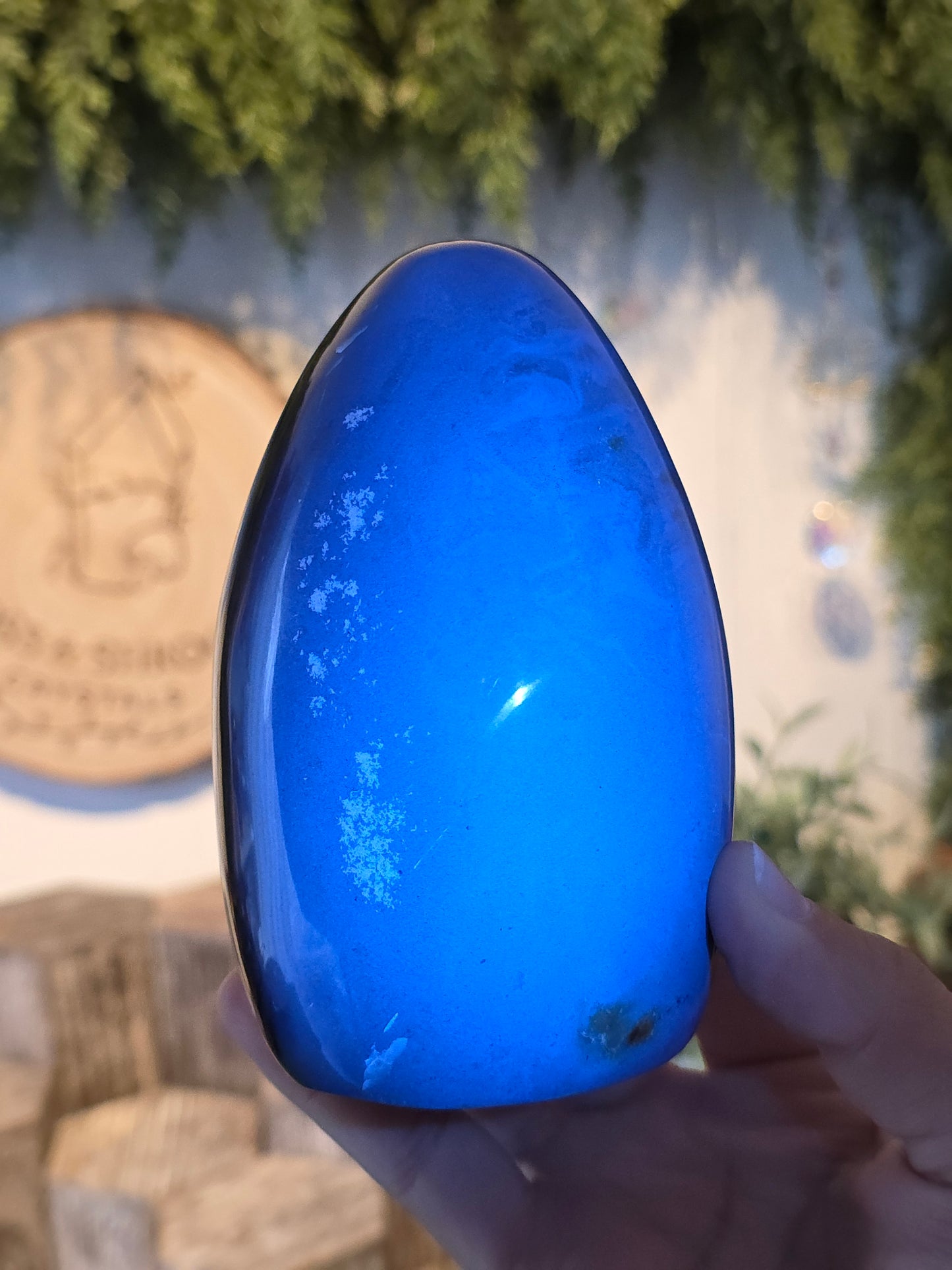UV Reactive Blue Amber Freeform from Indonesia C
