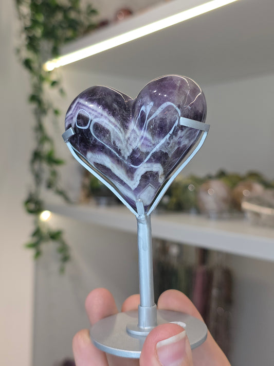 Dream Amethyst Hearts on Stand