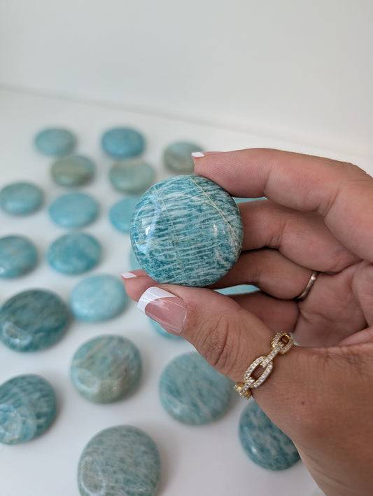 Intuitively Chosen Brazilian Amazonite Button Flat Stones