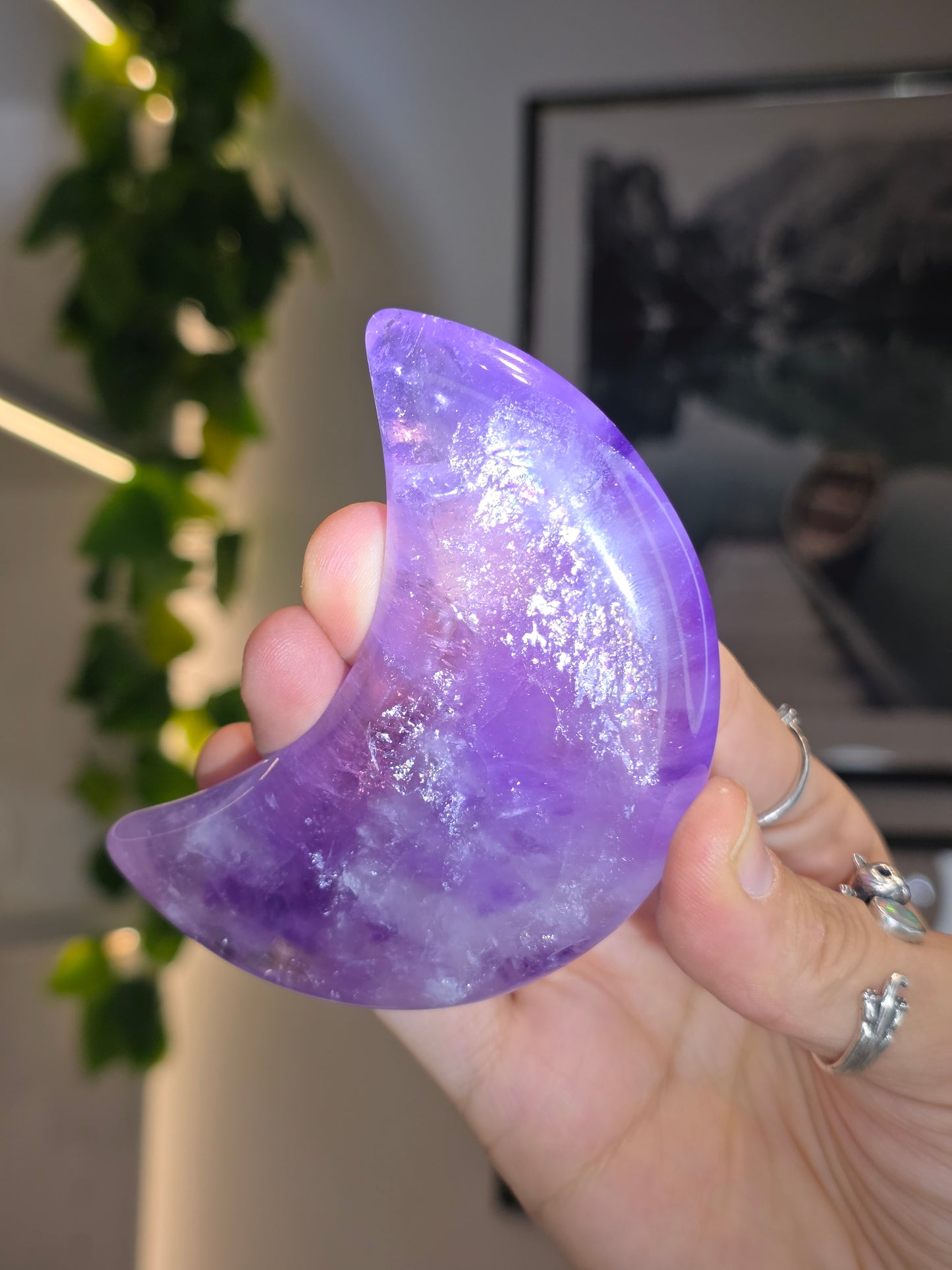 Ametrine (Amethyst with Citrine) Moon with stand - D
