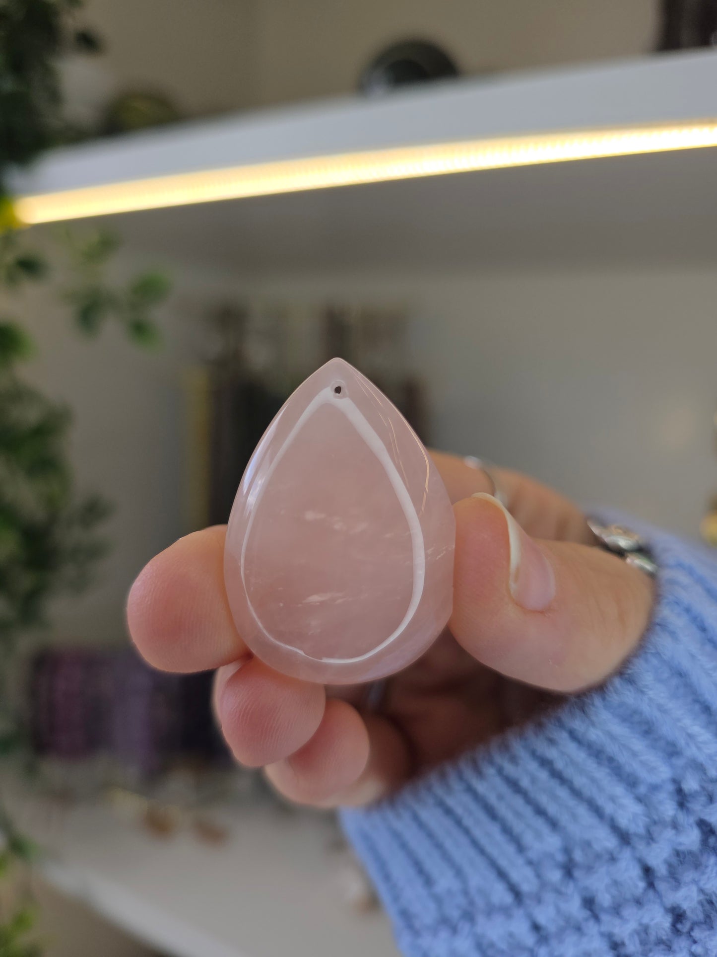 Rose Quartz Drilled Tear Drop for Jewellery Making