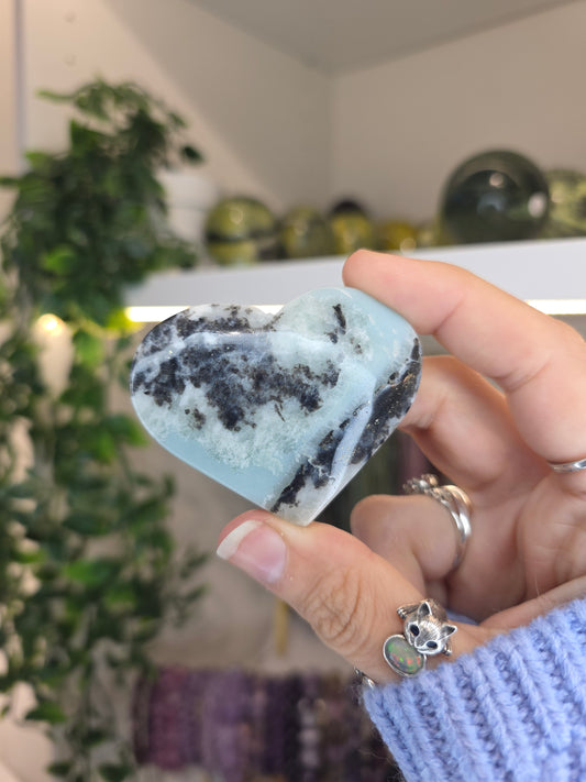 Blue Aragonite Hearts