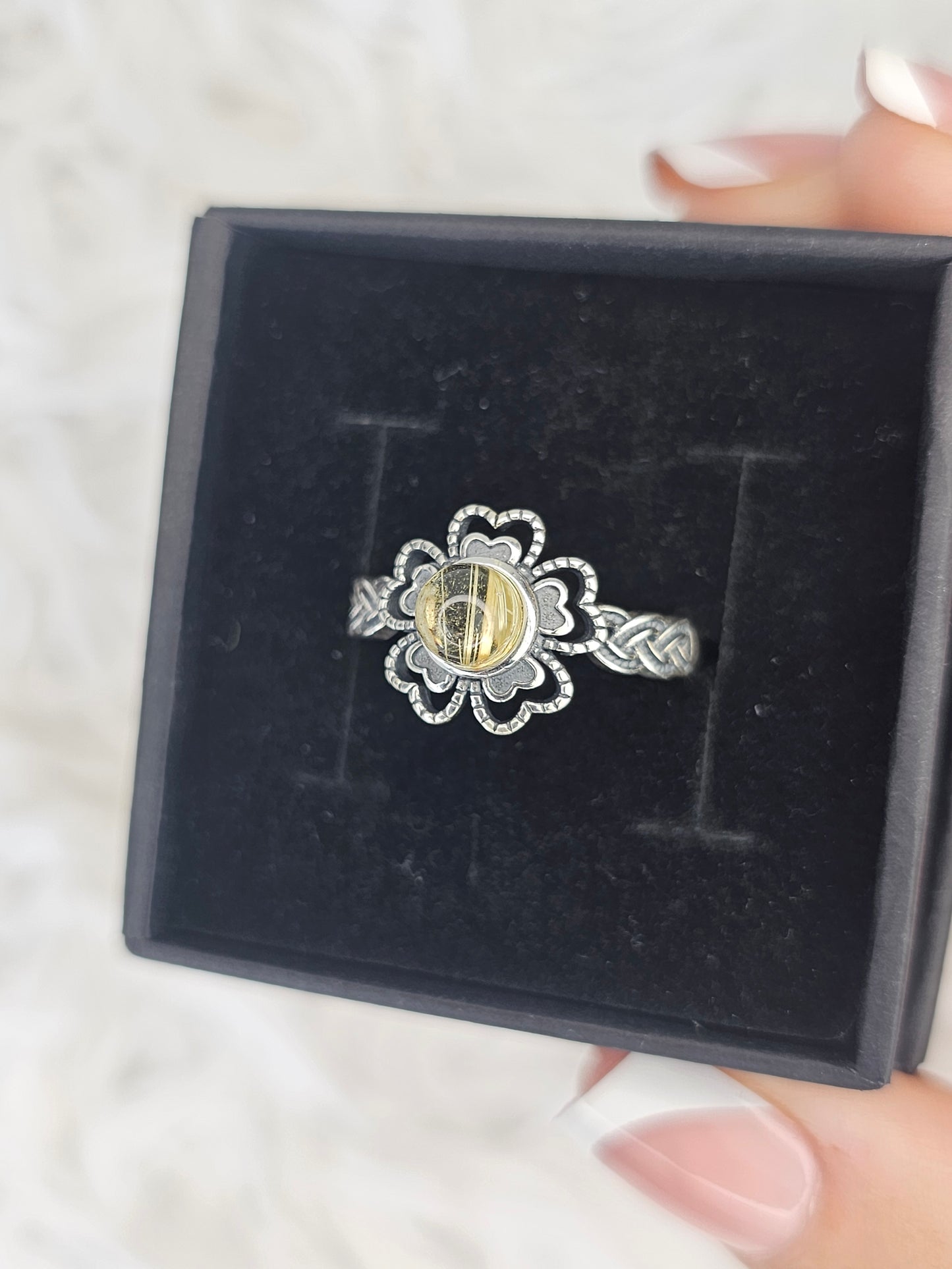 S925 Silver Adjustable Flower Ring - MAS0926