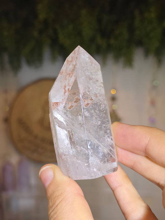 Brazilian Pink Lemurian Quartz Tower E