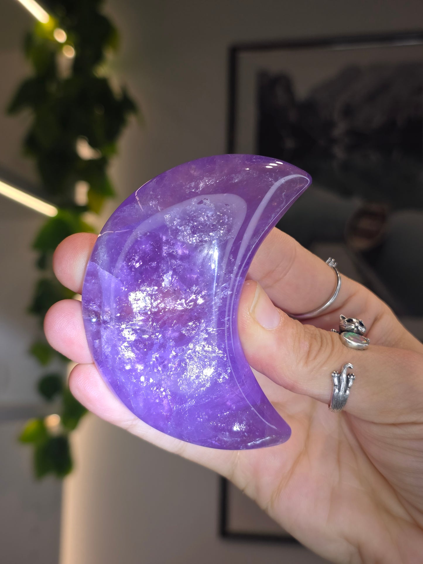 Ametrine (Amethyst with Citrine) Moon with stand - C
