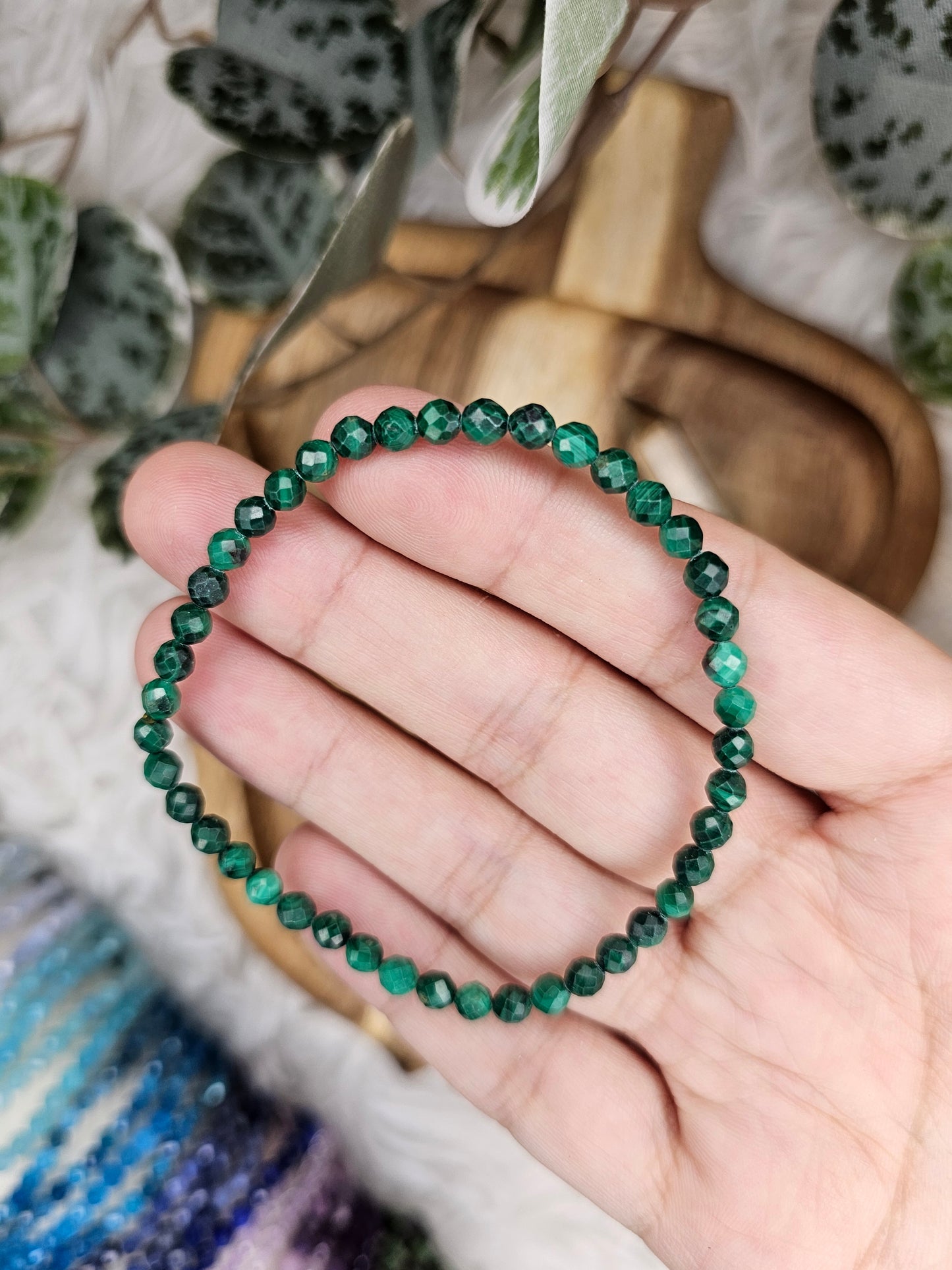 4mm Facetted Amethyst, Aquamarine, Blue Lace, Ruby Zoisite, Lapis Lazuli, Sodlite, Tourmaline, Lepidolite, Malachite, Apatite, Amazonite Moonstone Bracelet - MAS0991