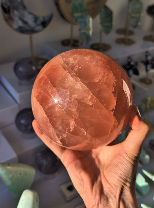2.7kg Madagascan Star Line Rose Quartz Statement Sphere