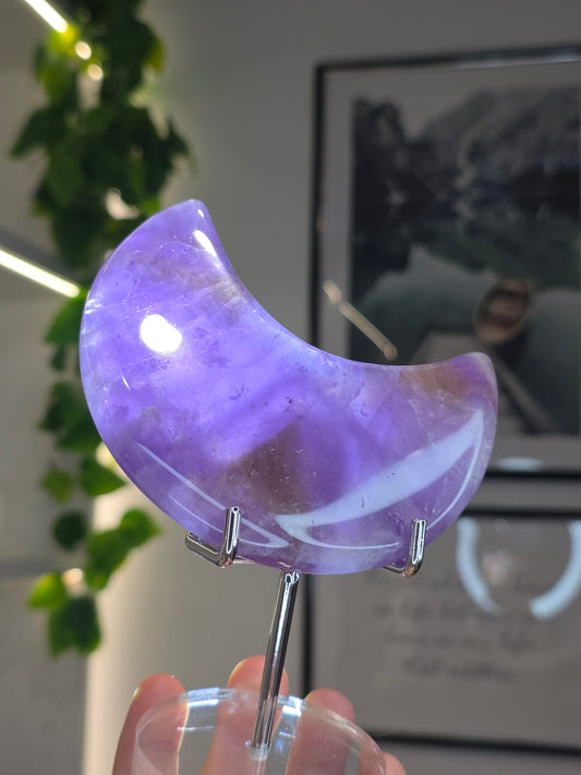 Ametrine (Amethyst with Citrine) Moon with stand - F