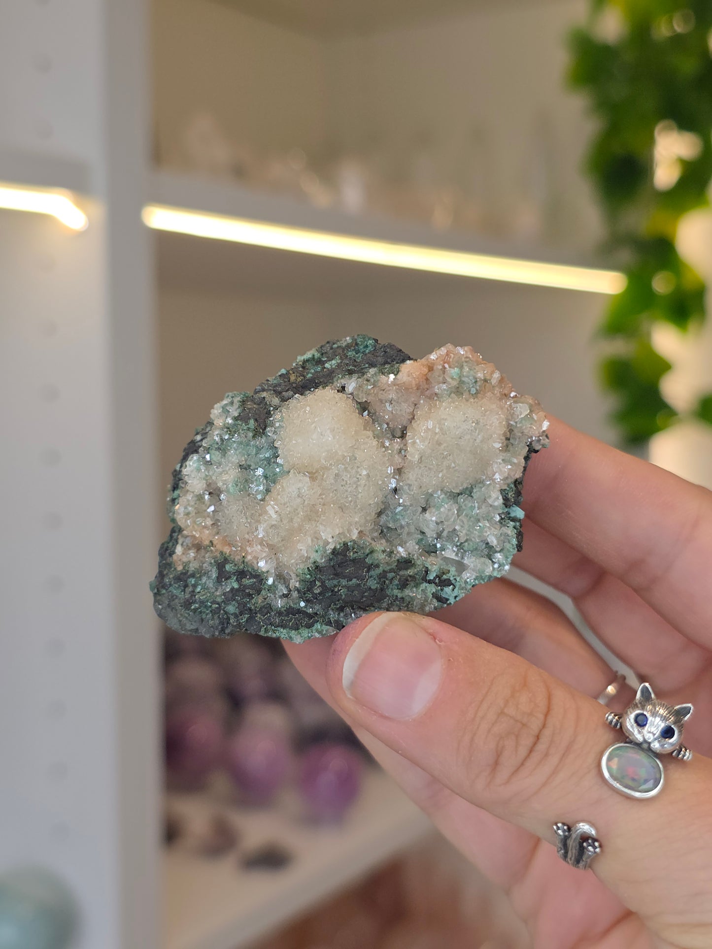 Sugary Dogtooth Calcite with Heulandite and Stilbite from Madhya Pradesh, India - U