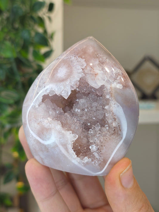 High Grade Madagascan Pink Amethyst Freeform Tear Drop - F