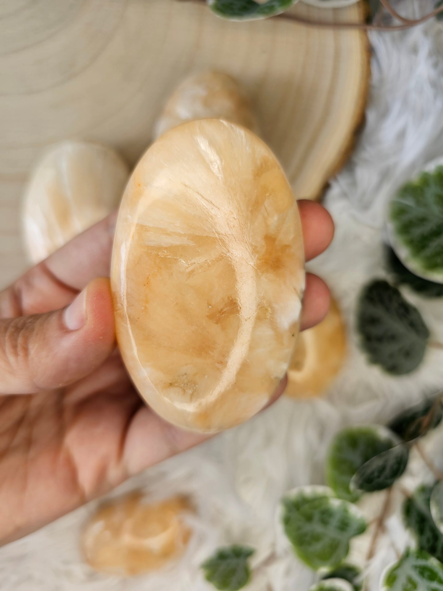 Stilbite Palm Stone - MAS0587