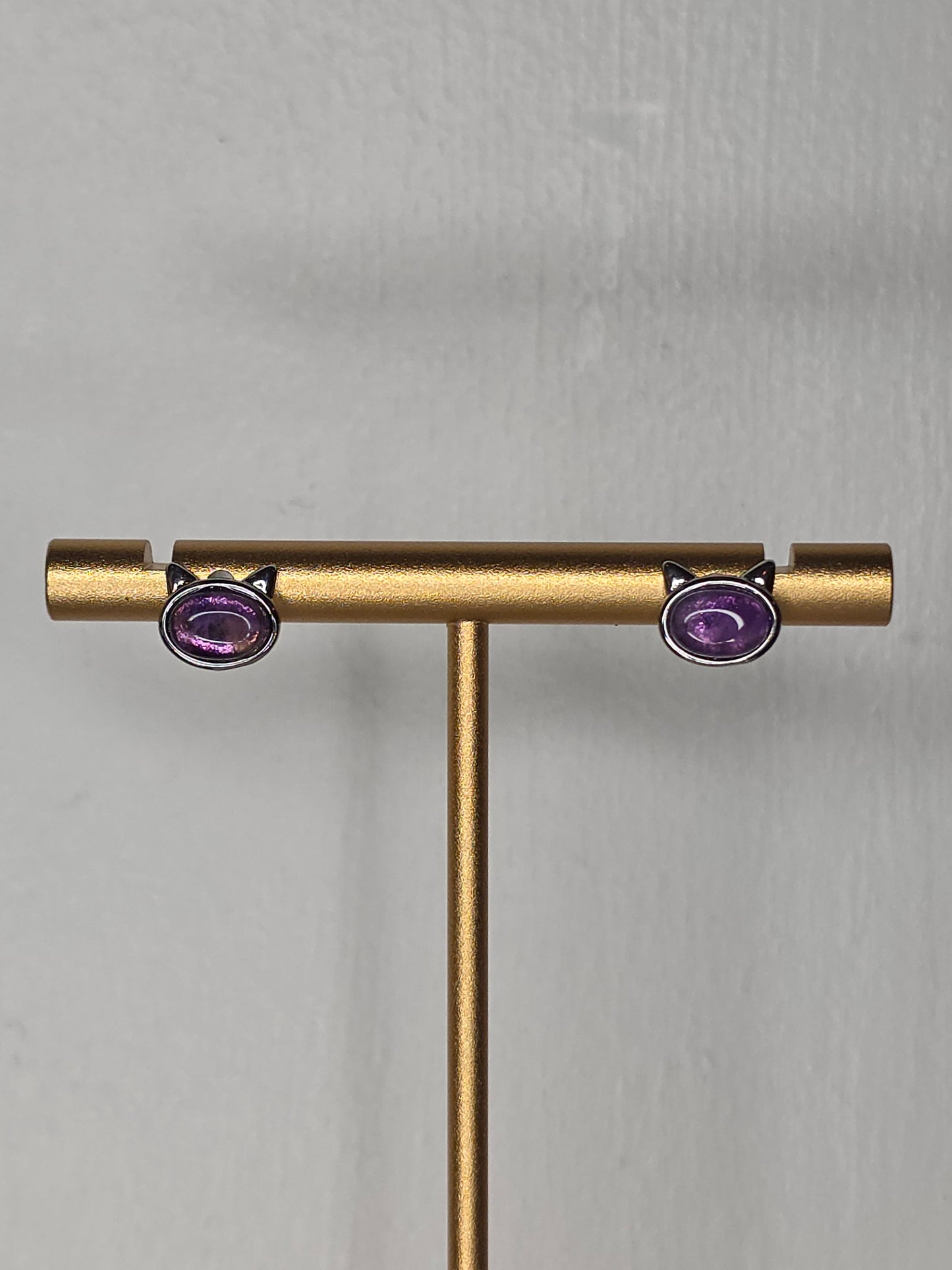 Ametrine Cat Earrings with S925 Posts
