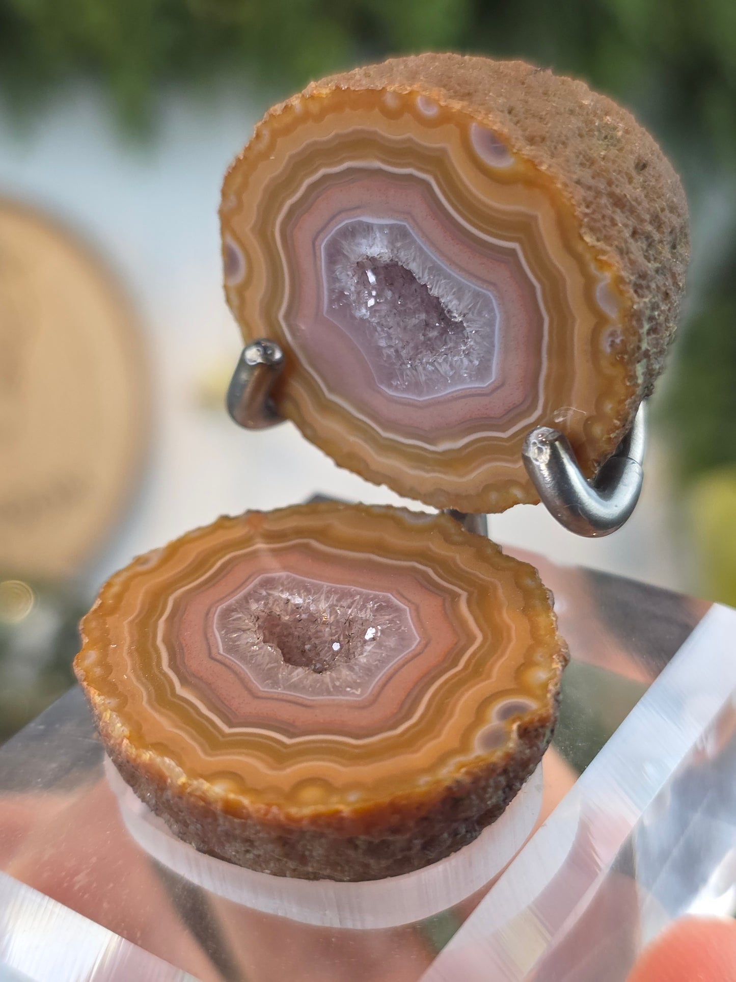 Zhanguo Agate Geode with Custom Stand T