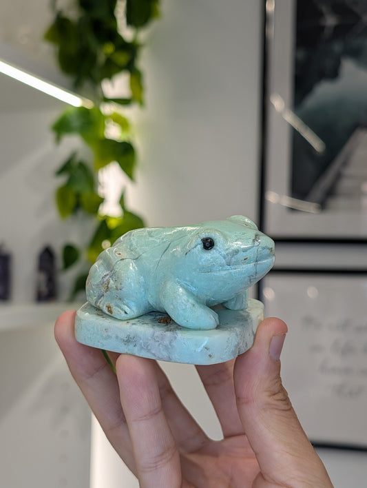 Hand Carved Indonesian Chrysoprase Frogs and Turtles