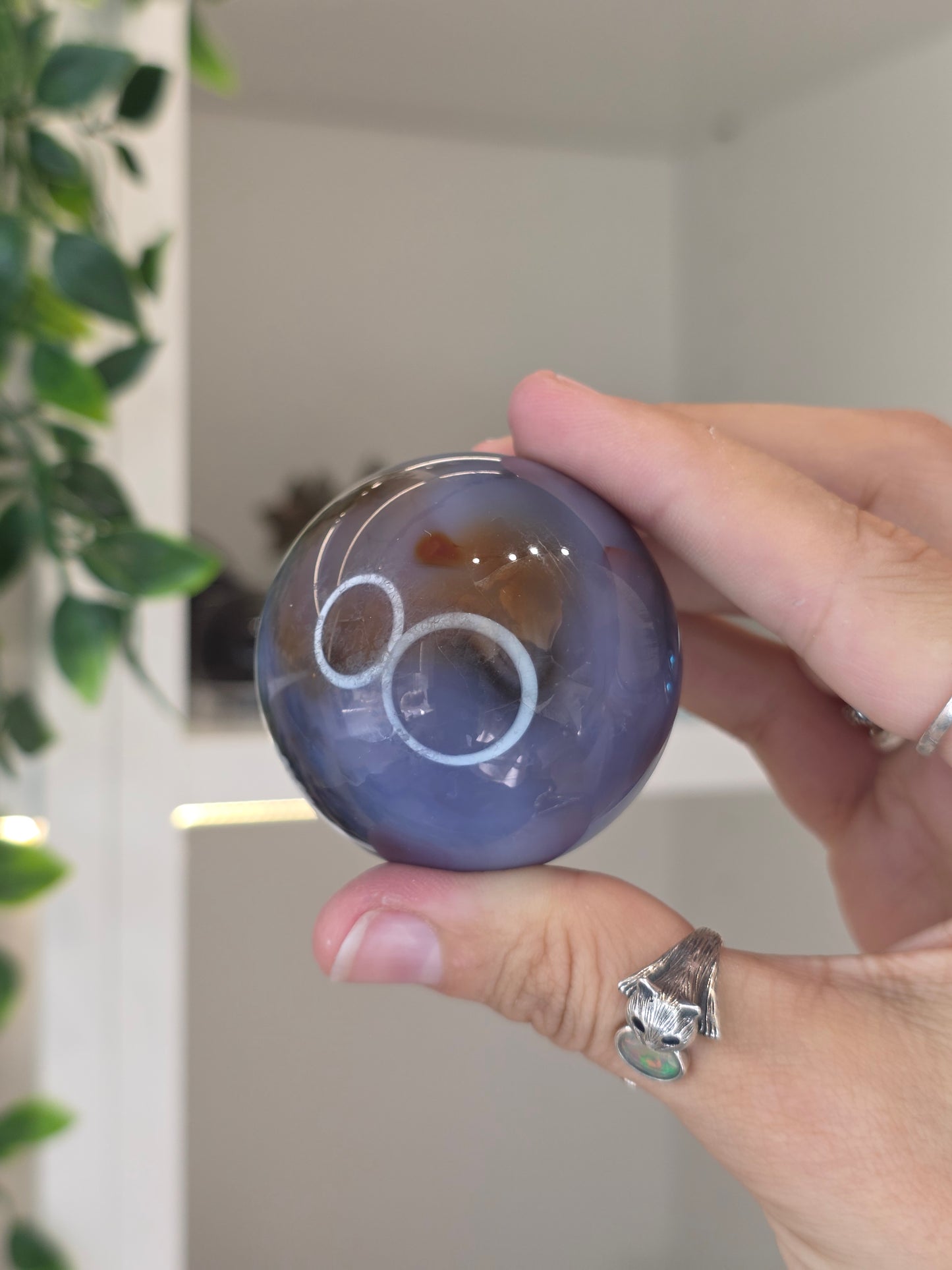 Blue Flower Agate Sphere - C