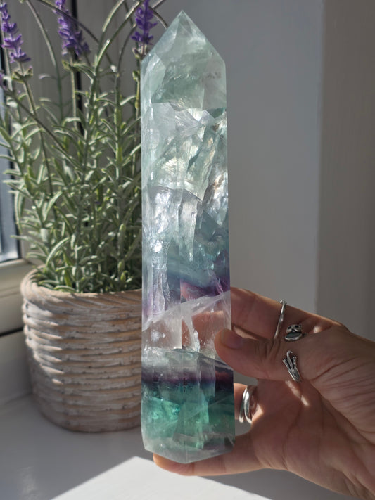 Large Rainbow Fluorite Tower