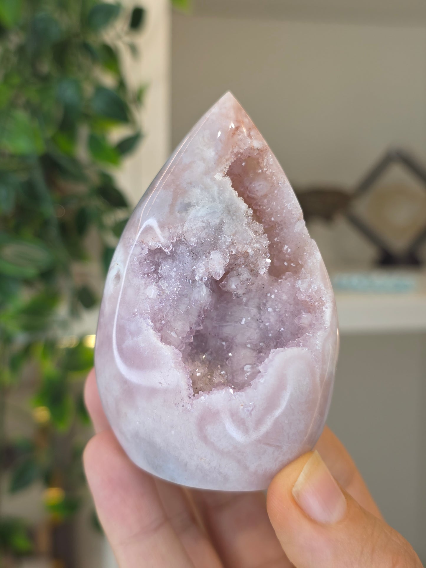 High Grade Madagascan Pink Amethyst Freeform Tear Drop - J