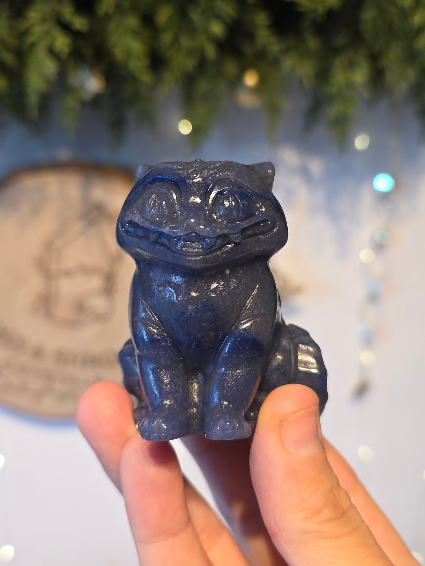 KPop Demon Hunter Tiger/Cat in Blue Aventurine - MAS6001