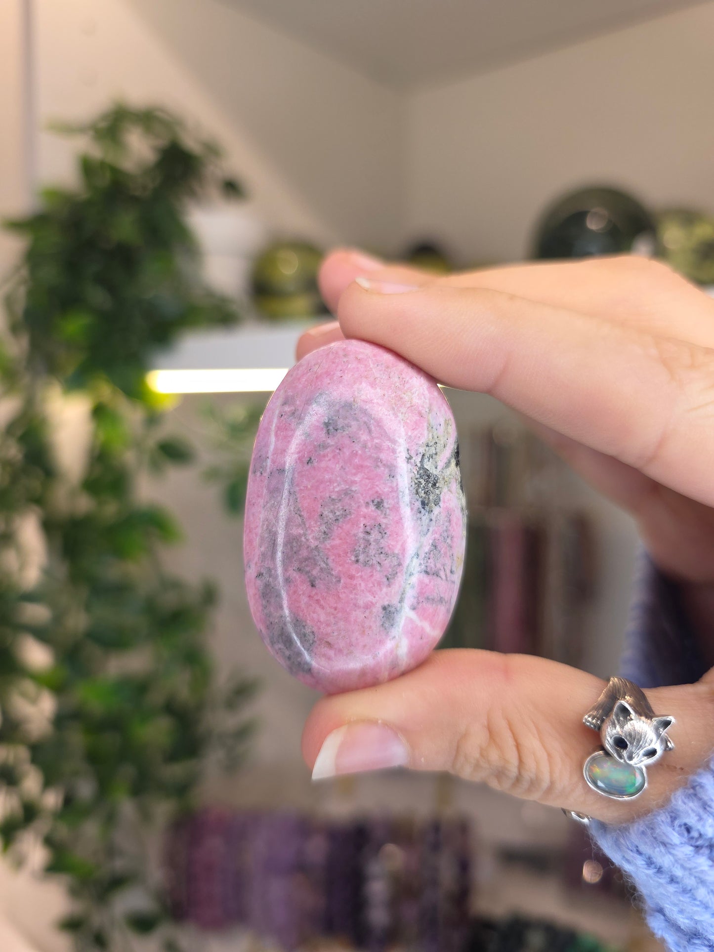 Peruvian Pink Rhodonite Palm