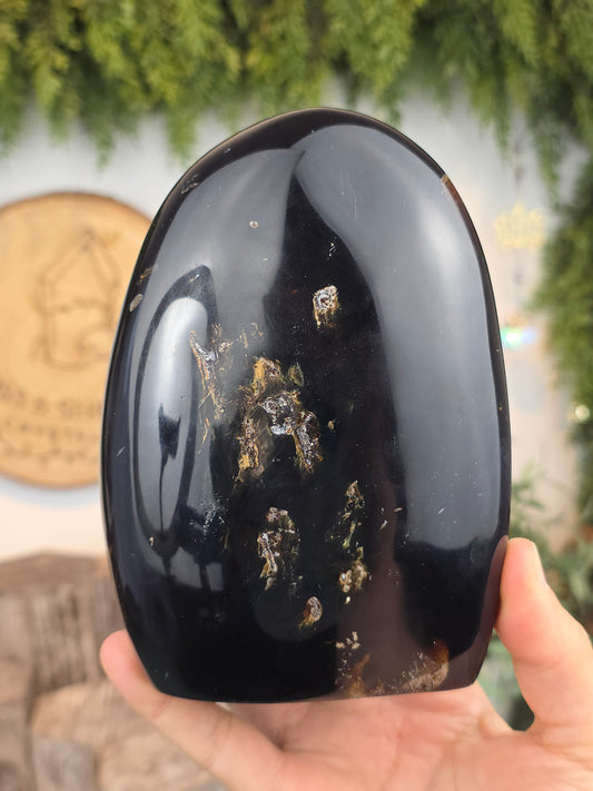 UV Reactive Blue Amber Freeform from Indonesia B