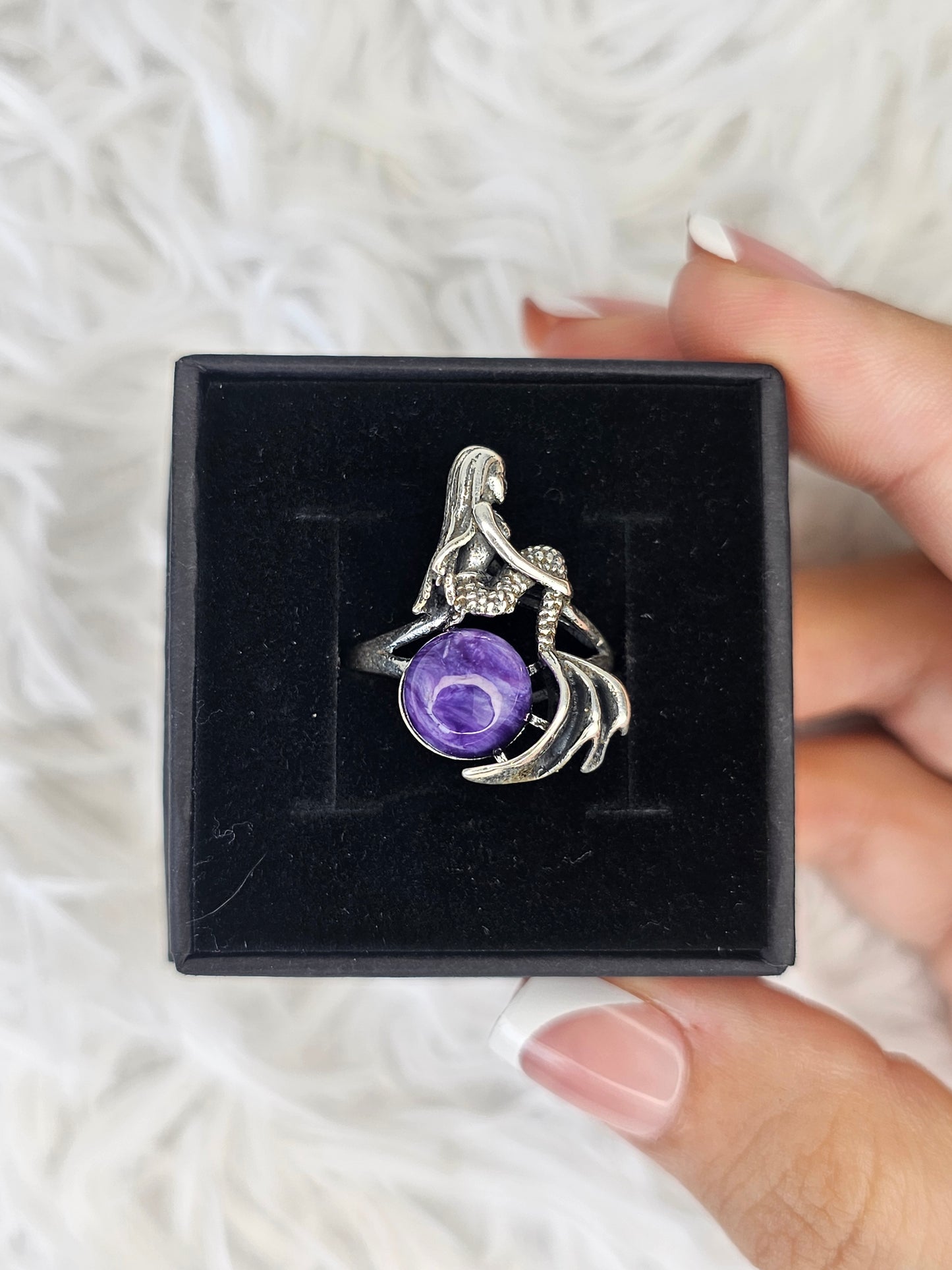 S925 Silver Adjustable Mermaid Ring - MAS0923