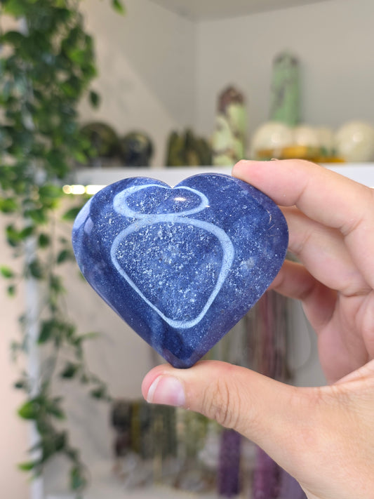 Brazilian Blue Aventurine Large Puffy Hearts