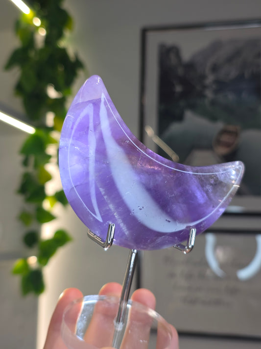 Ametrine (Amethyst with Citrine) Moon with stand - E
