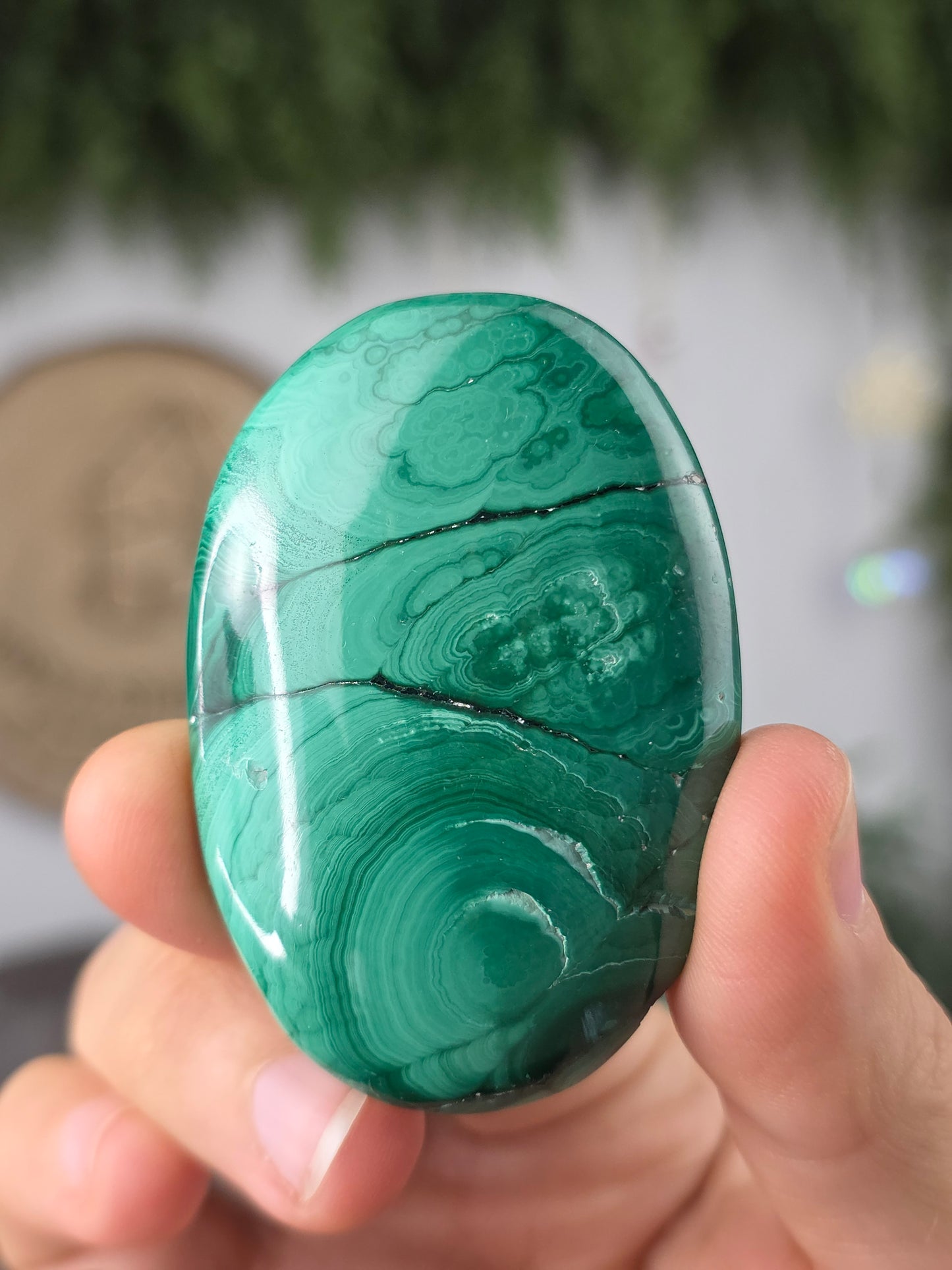 Malachite Palm Stones