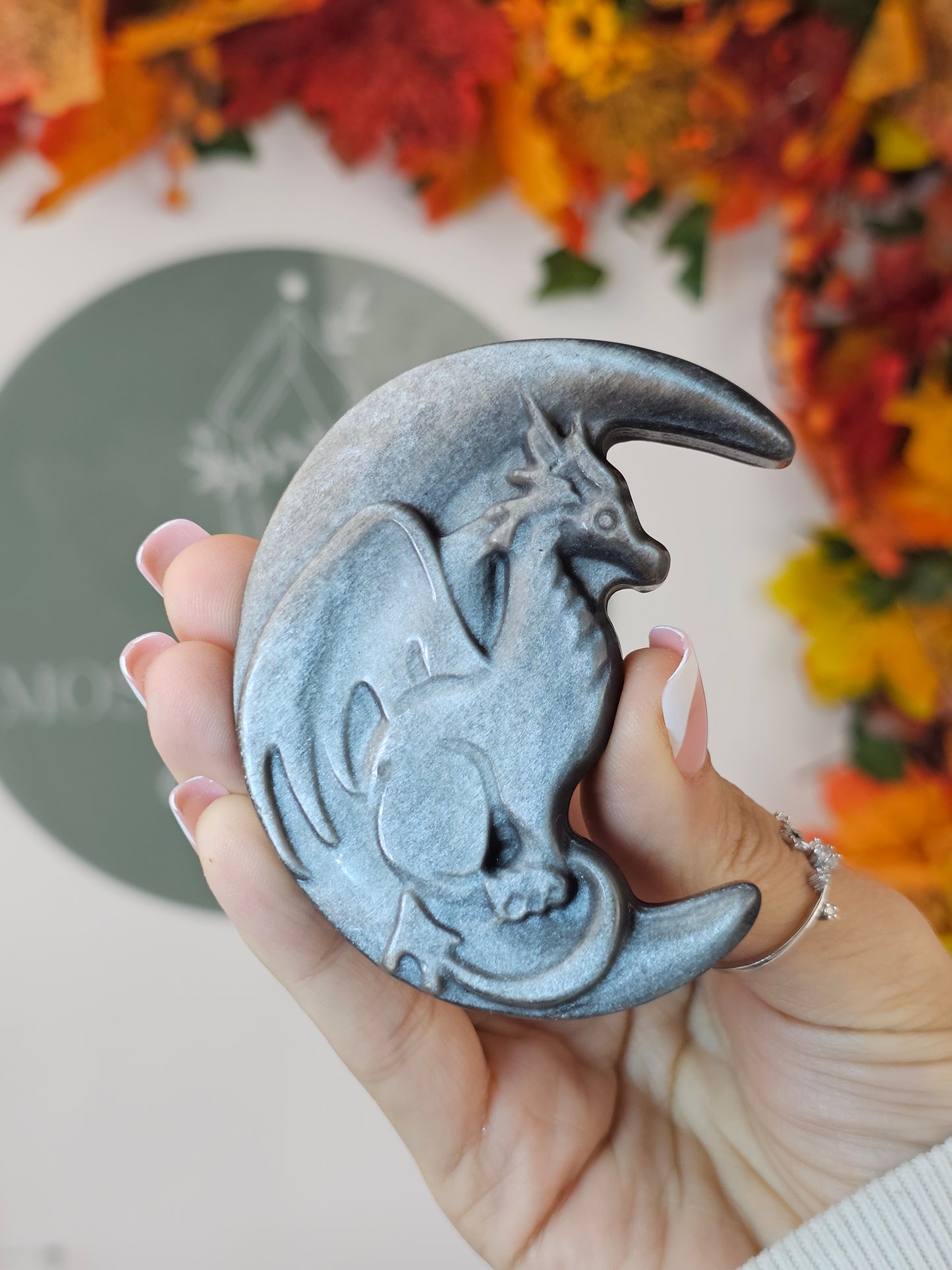 Silver Sheen Obsidian Dragon - MAS2293