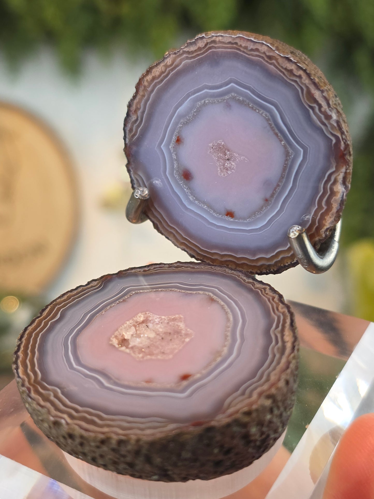 Zhanguo Agate Geode with Custom Stand D