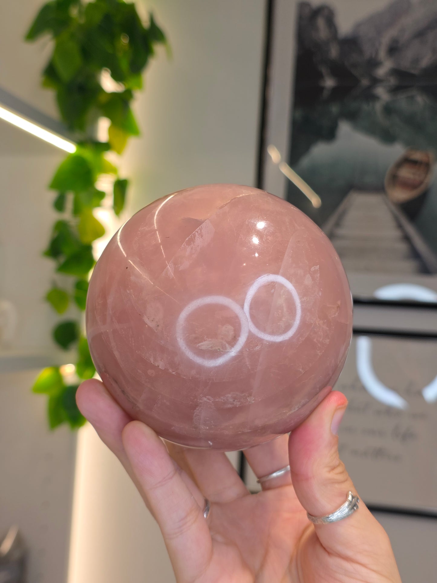 1.2kg Large Brazilian Star Line Rose Quartz Sphere
